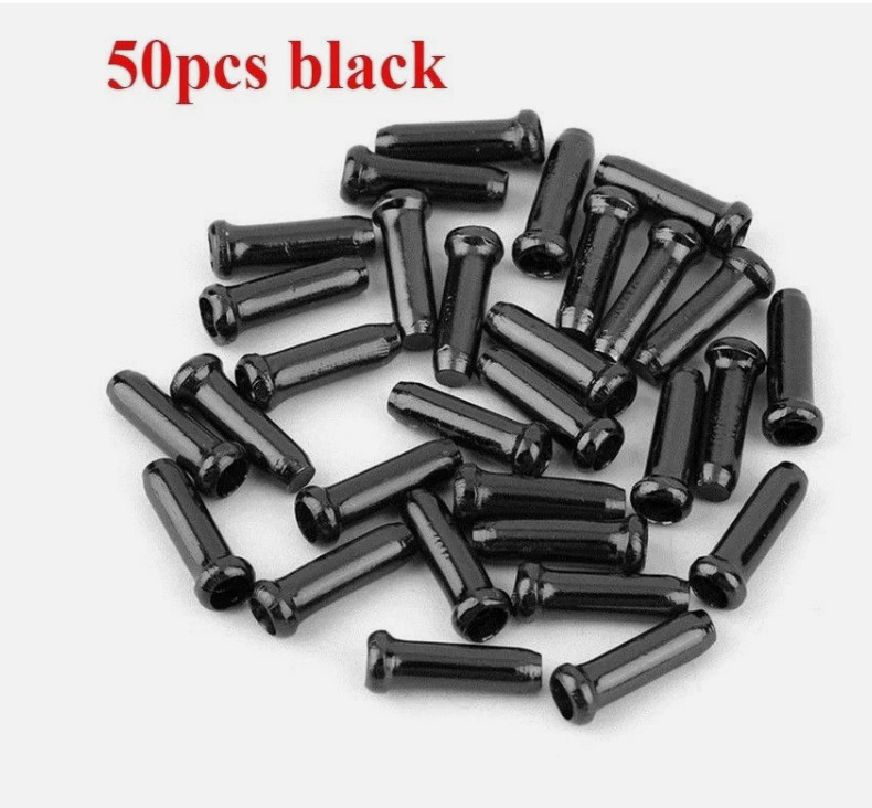 New 50 Pcs Aluminum Bike Bicycle Shifter Brake Cable Tips Caps Ends Crimps