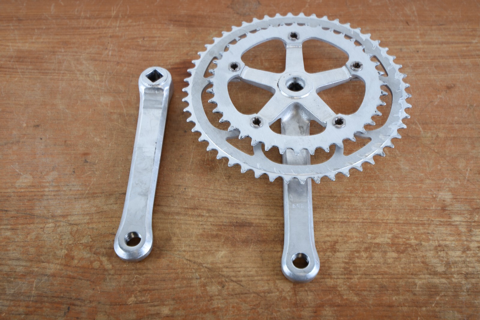 Vintage Nervar Crank Set France Alloy Square Road 9/16 English