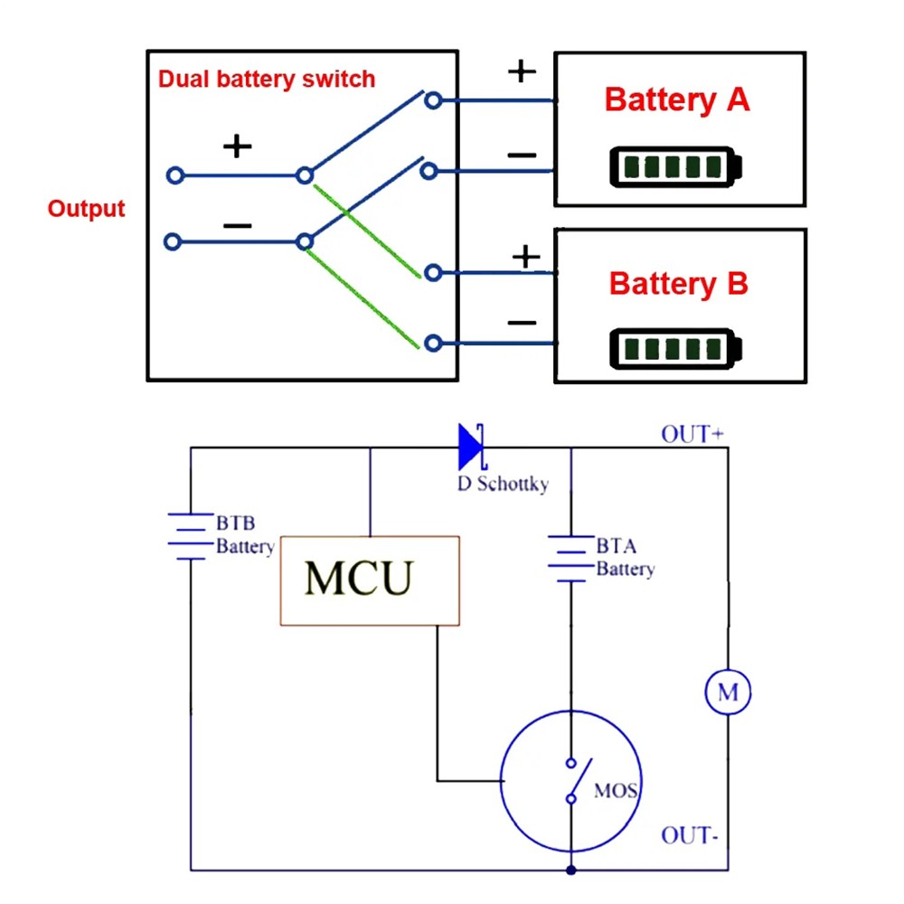 20V-100V 60A/80A/100A/120A E-Bike Double Battery Discharge Converter Module XT90