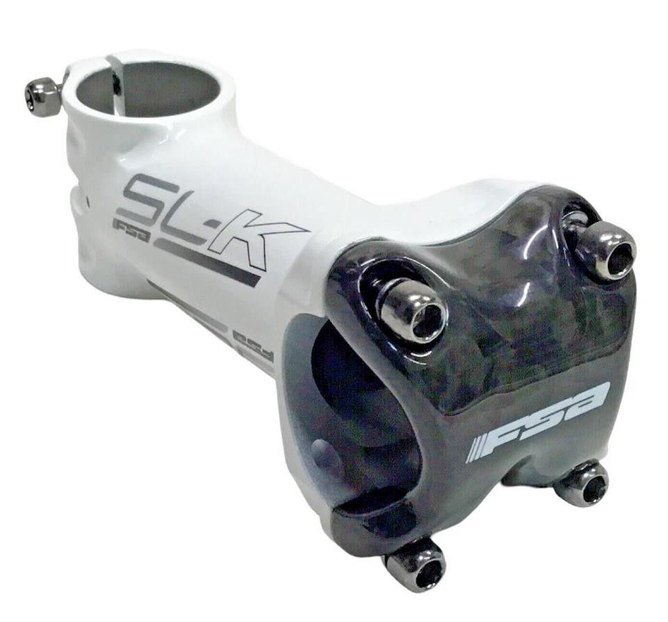 FSA SL‑K Stem 100mm 31.8mm ±6° 1‑1/8″ Alloy w/ Carbon Faceplate White