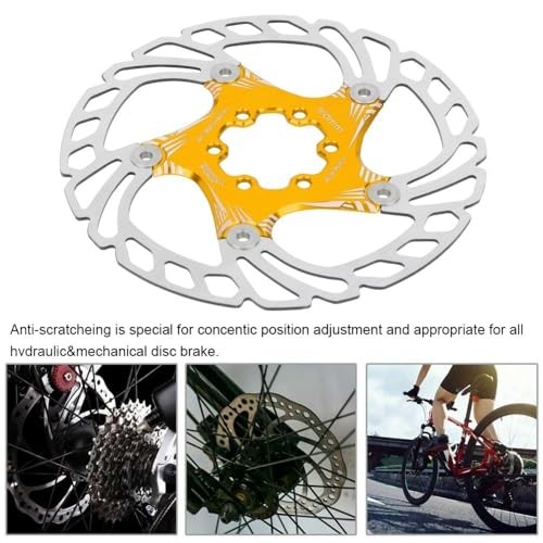 160mm Floating Bike Disc Brake Rotors – Stainless Steel & Aluminum Alloy Gold