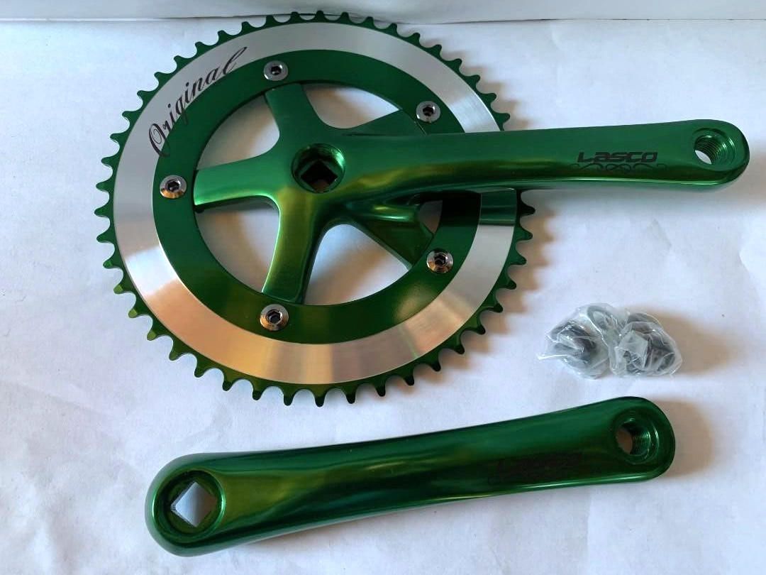 GREEN Bicycle Crank ChainWheel Set 48T x 170mm Single Speed Track Fixie Bikes