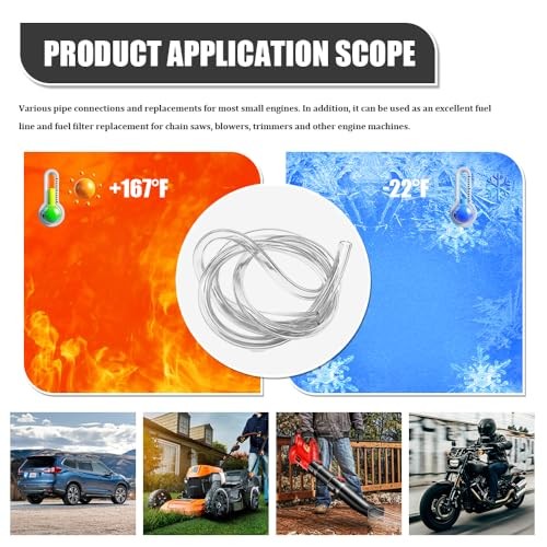 Colorful Fuel Line Hose Tube, Motorcycle Fuel Line, 0.2″ ID x 0.31″OD 3.2 White