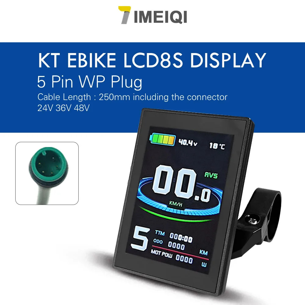 Electric Bike Dsiplay LCD8S Display 24V 36V 48V E-bike Control Panel with USB