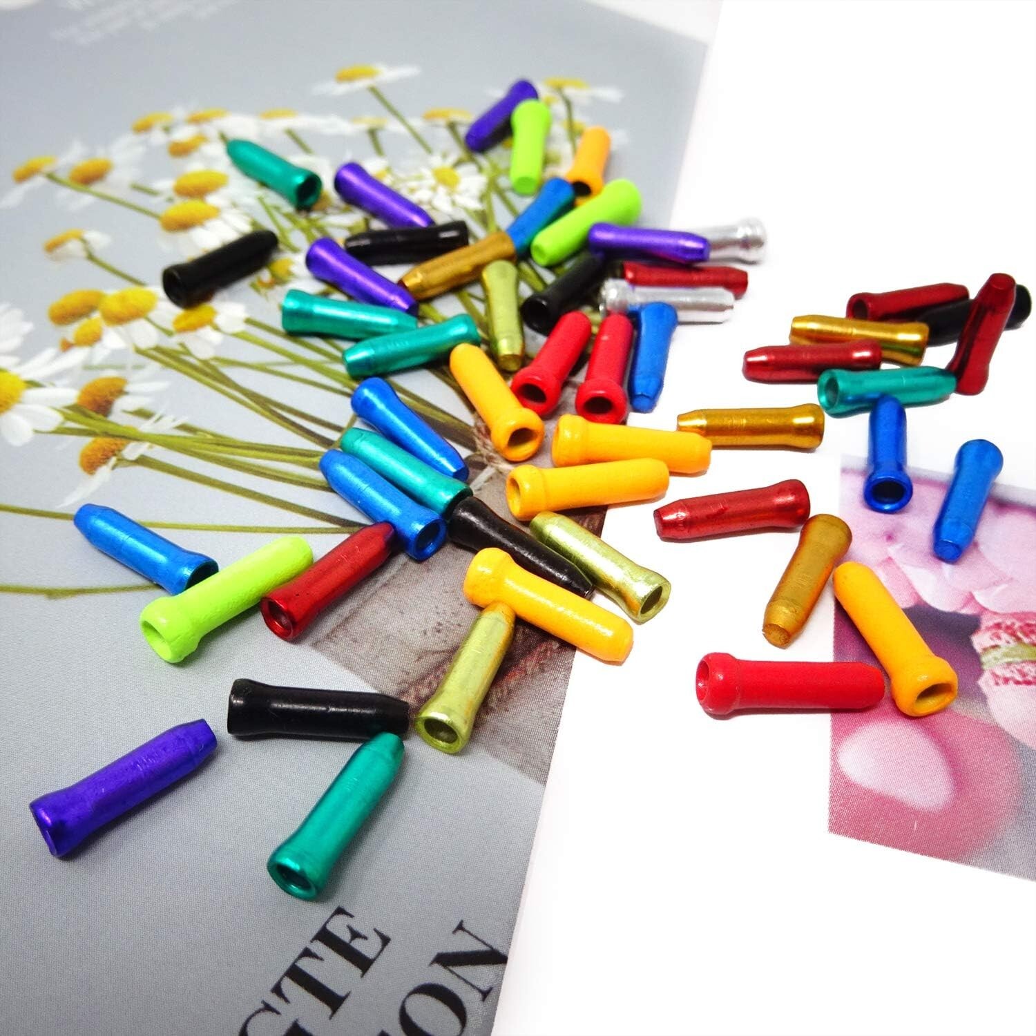 100 Pcs Bike Cable Ends Caps Bicycle Cable End Crimps Mountain Bike Brake Tips