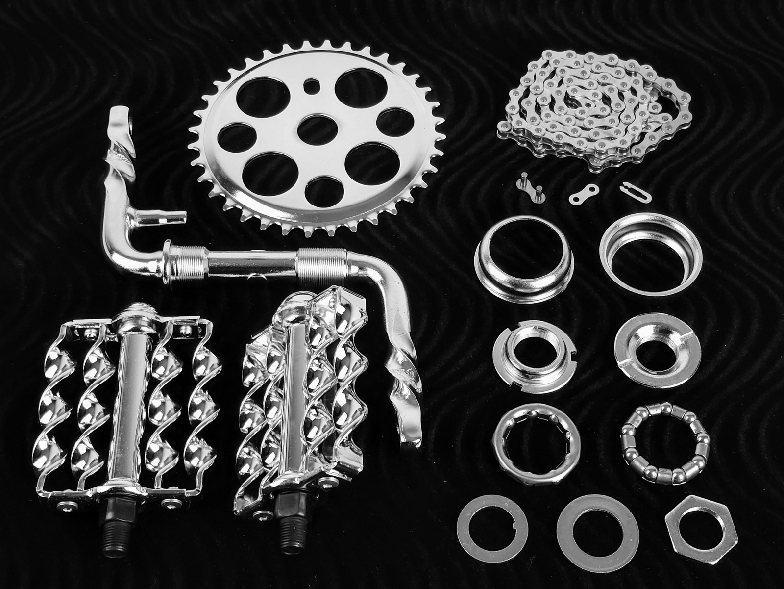 OG LOWRIDER – Twisted CRANK PKG – Lucky 7 Double Flat Twisted Pedal Chrome