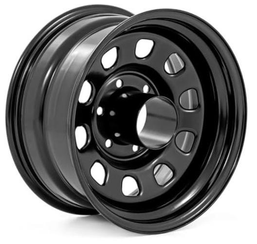 Black Steel Wheel – 15×8, 5×5.5 Bolt Pattern, 19mm Offset, 4.25 Bore, Heavy