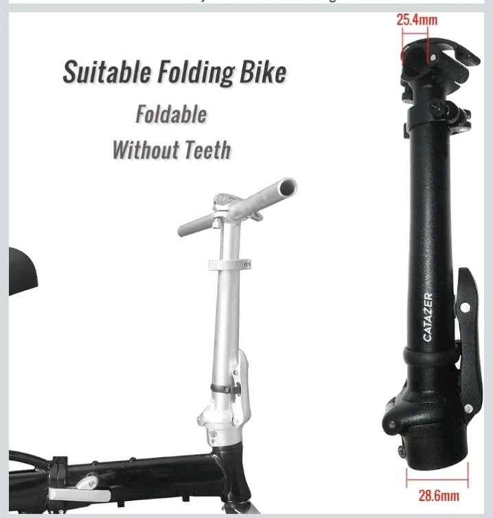 Folding Bike Stem Quick-Release Left Fold Aluminum Alloy Adjustable Stem
