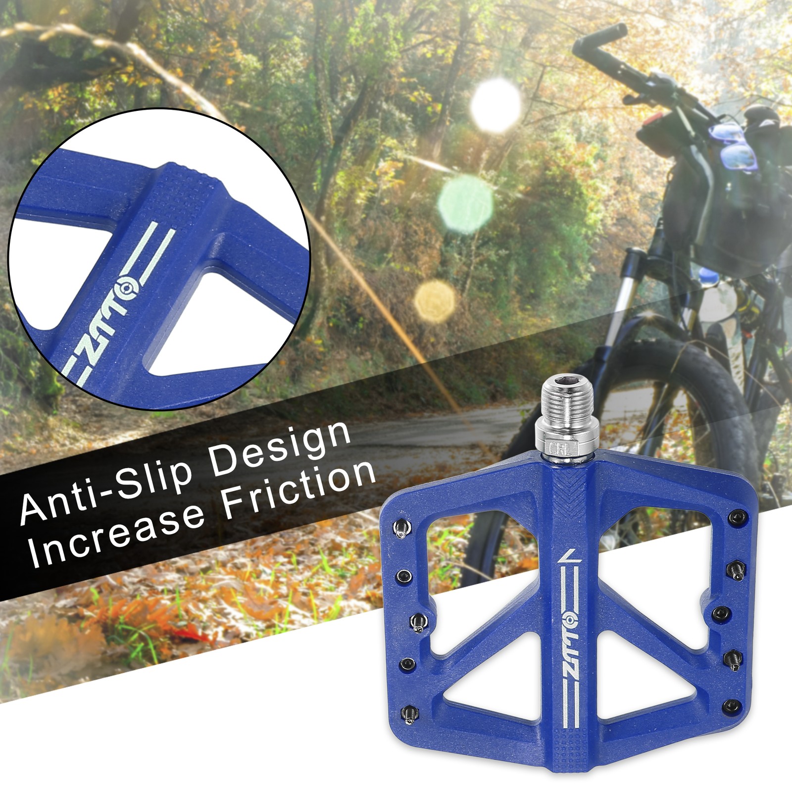 1 Pair Nylon MTB Bike Rear Foot Peg Pedal Blue Fit 9/16 Inch Axle BMX MTB Bike