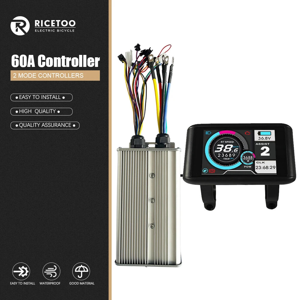 E-bike 60A Sinewave Dual Mode Controller 48V 52V 60V 72V 1000W-3000W Hub Motor