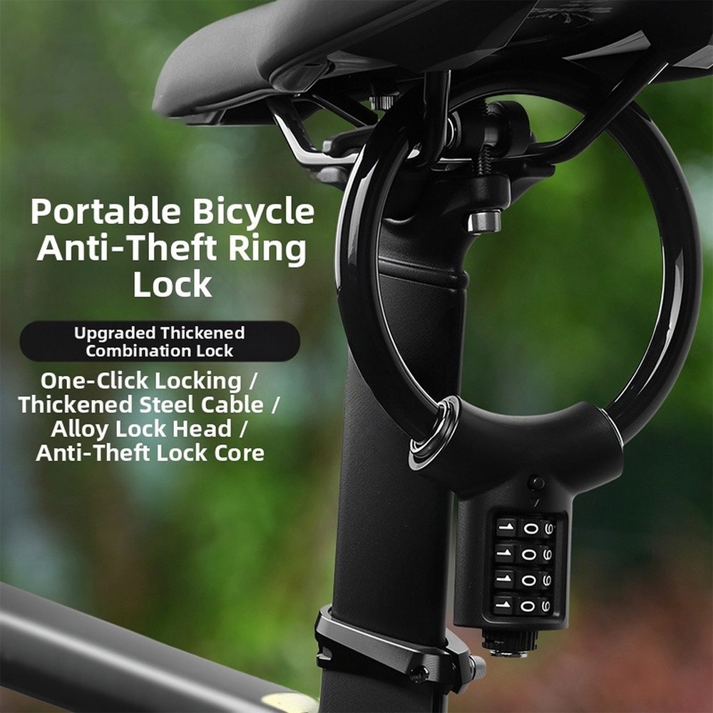 Bicycle U-Lock with 4 Digit Combination 12mm Steel Ring Zinc Alloy Core