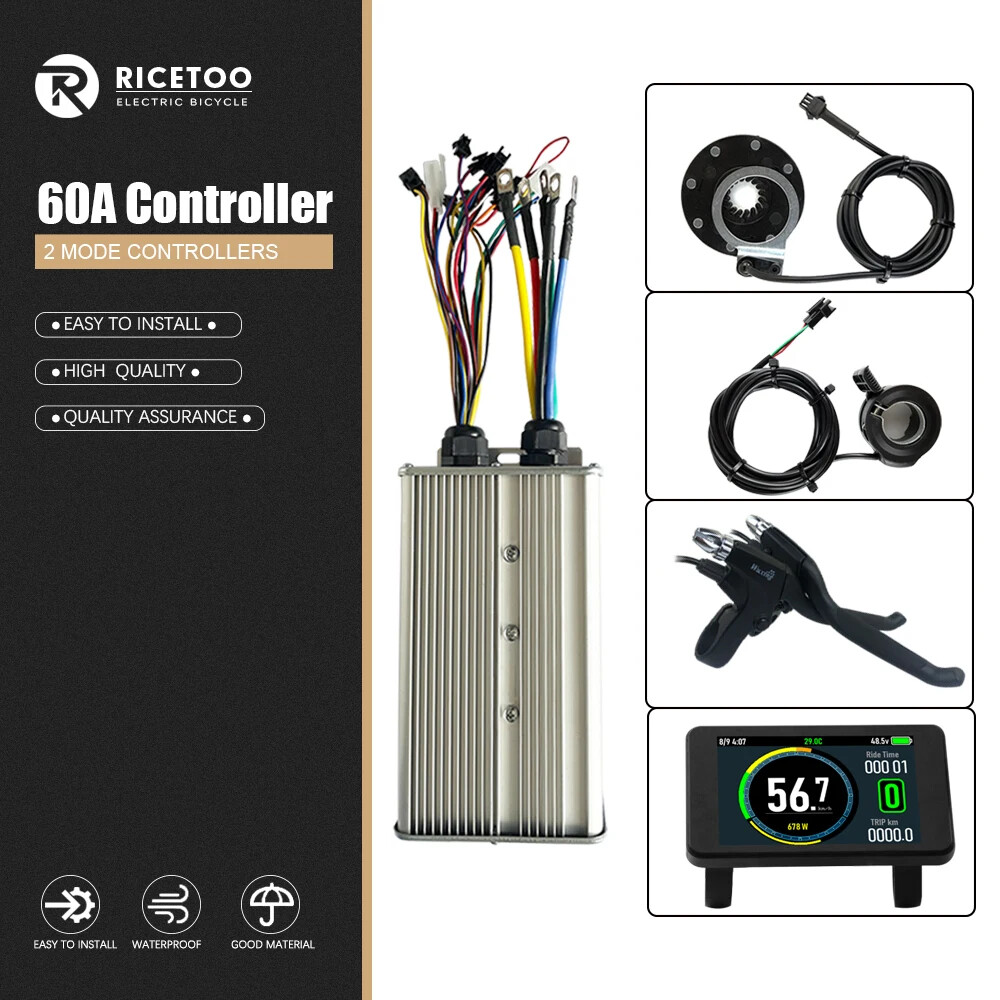 E-bike 60A Sinewave Dual Mode Controller 48V 52V 60V 72V 1000W-3000W Hub Motor