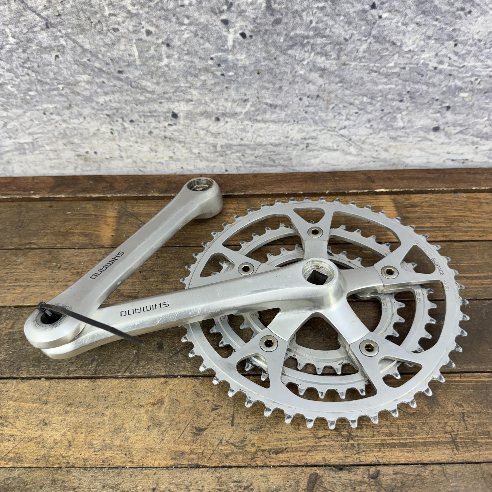 Vintage Shimano 600 FC-6206 Crank Set 170 Biopace Triple 48 38 28 110 Chainrings