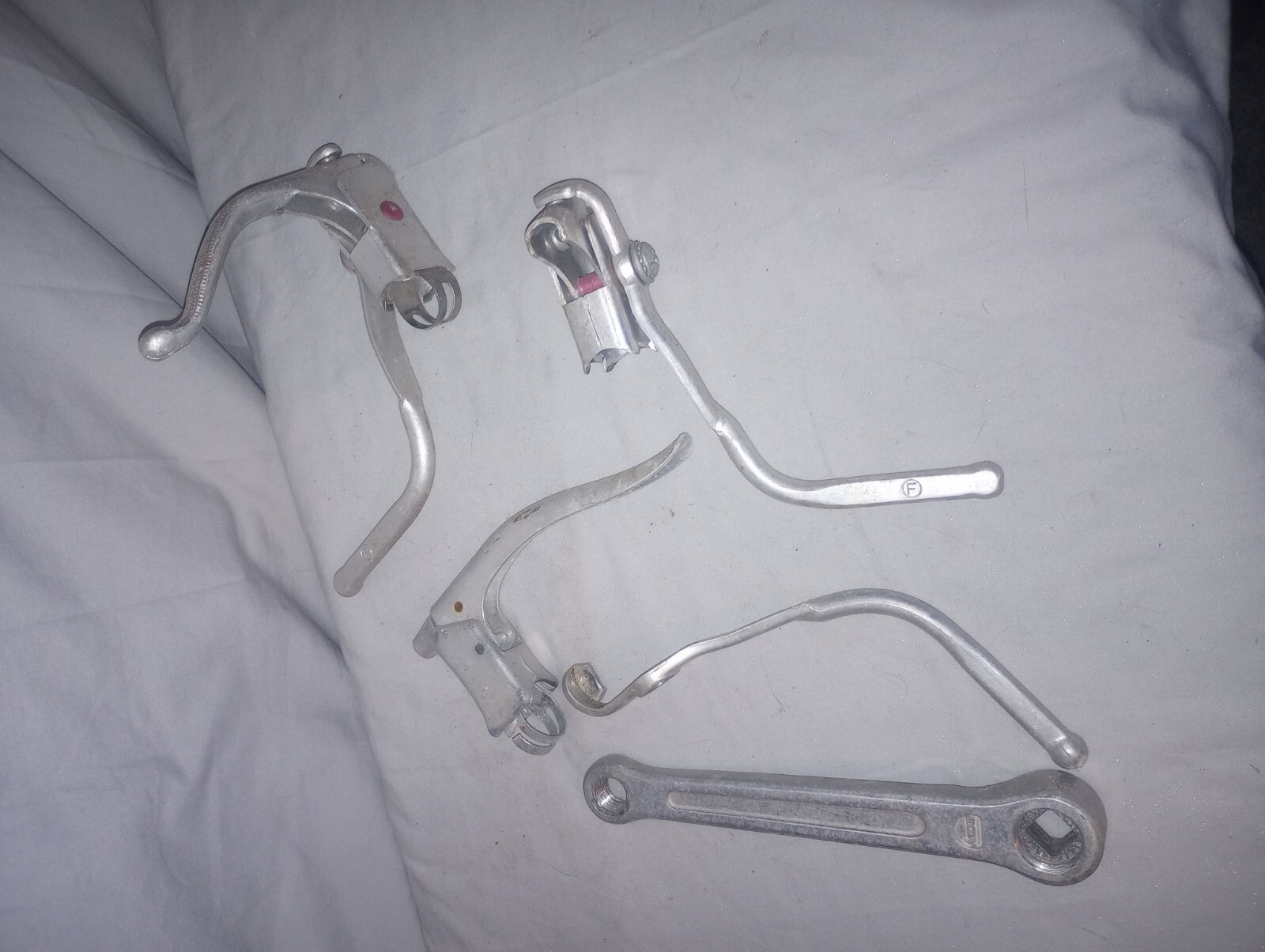 Lot Of Vtg Bicycle Parts Handle Pedal Brake Misc Parts
