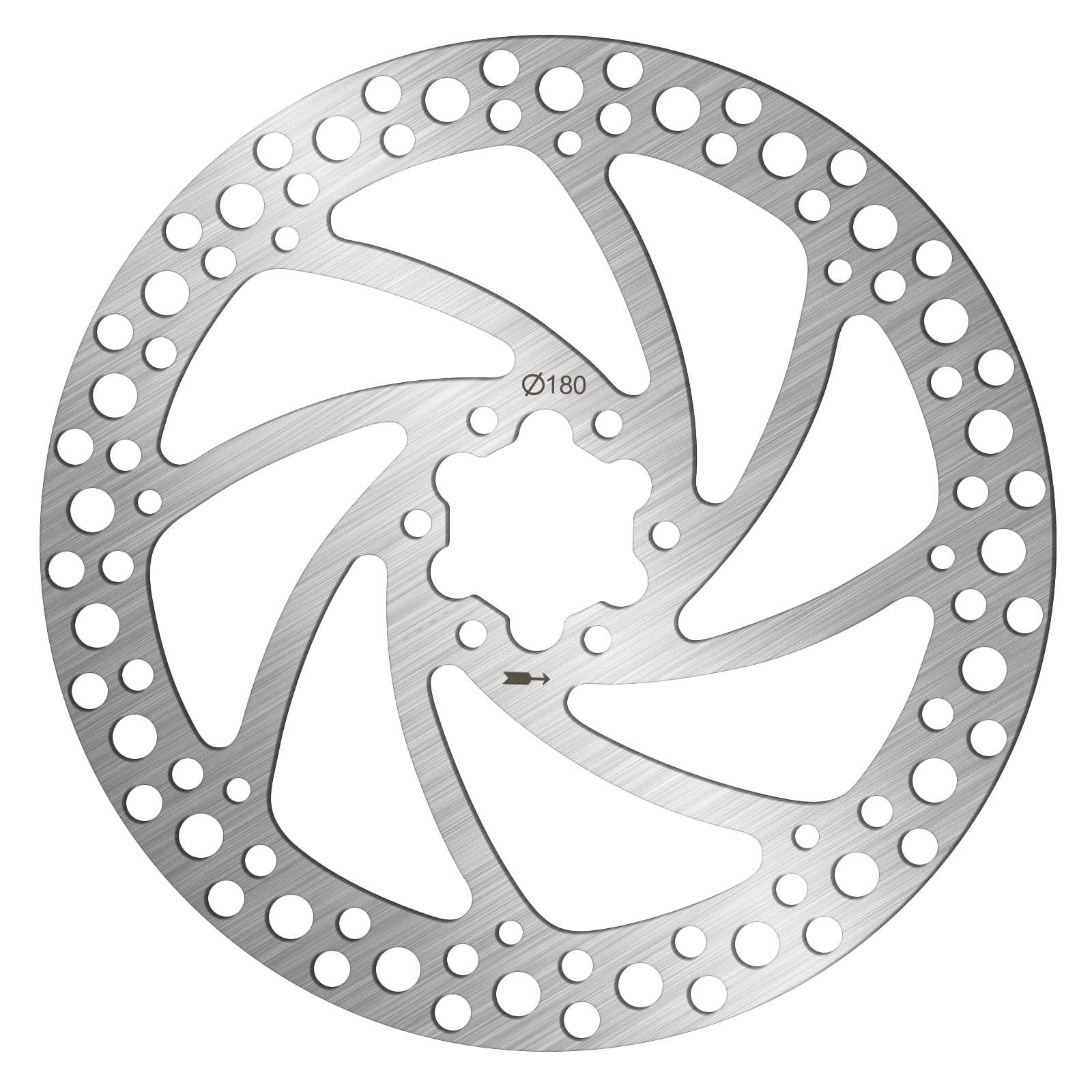 BUCKLOS 140mm 160mm 180mm 203mm MTB Disc Brake Rotor with 6 180MM, sliver-A
