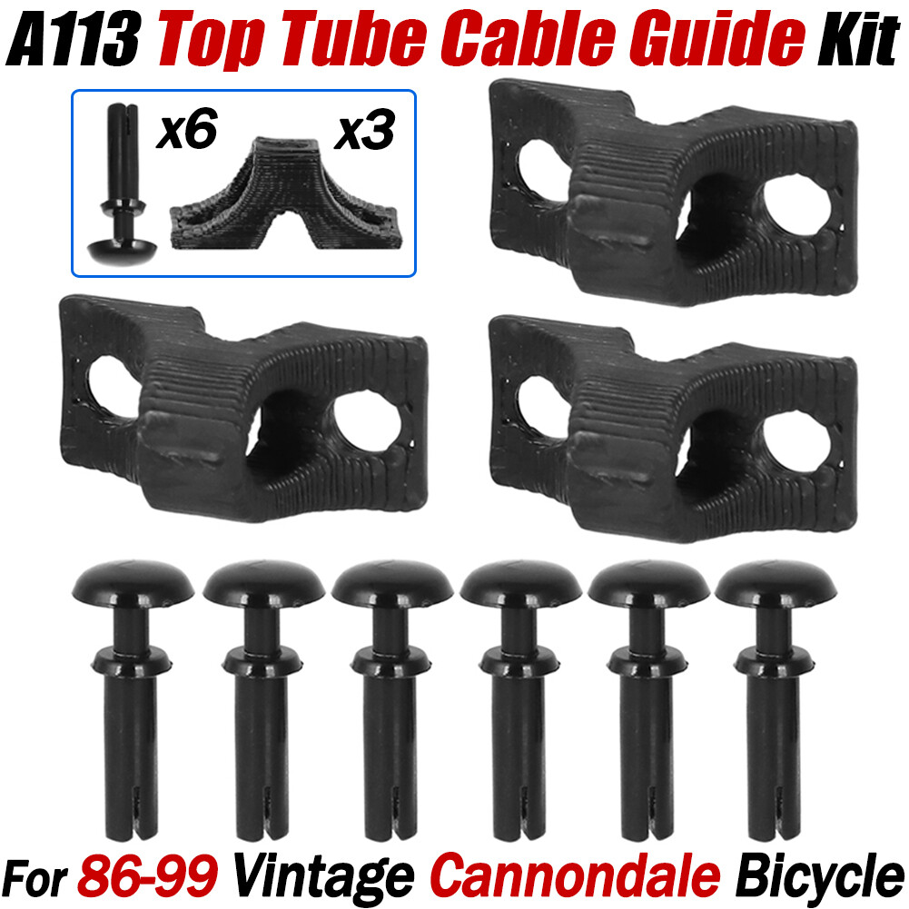 A113 Top Tube Cable Guide Kit For Vintage Cannondale Bicycle – 3 Guides & 6 Pins