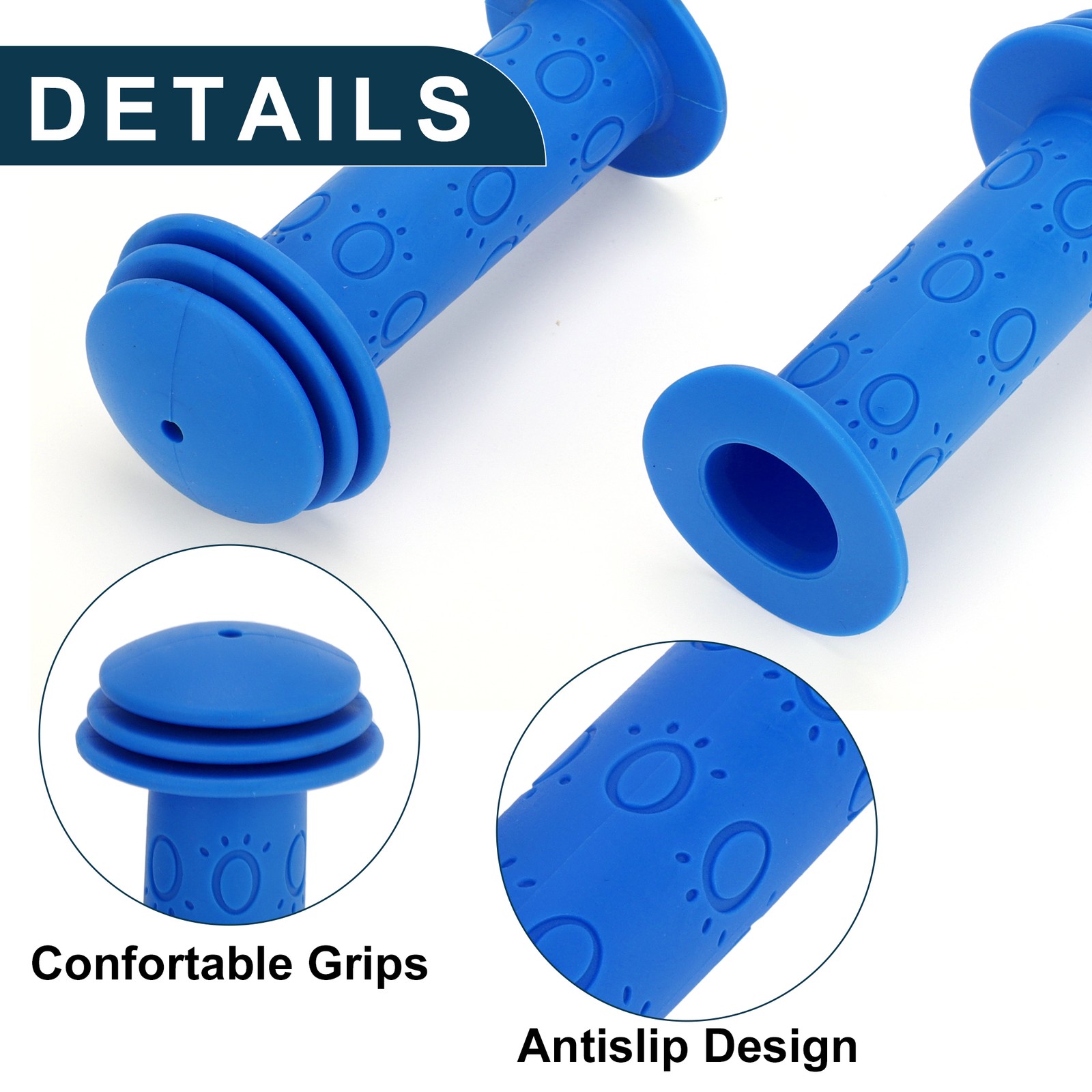 Child Bike Handlebar Grip Cover 105mm Soft MTB End Grip Protector Blue 1 Pair