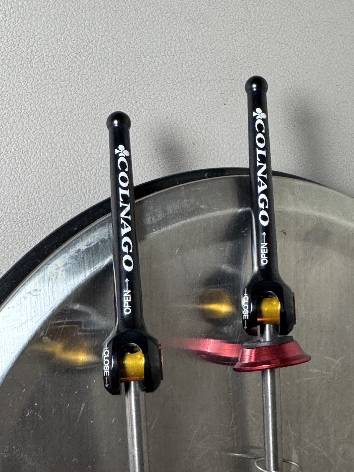 Colnago Titanium Road Bike Quick Release Skewer Set 44g Black Red Vintage NOS
