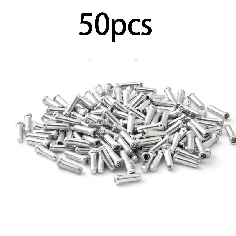 NEW 50 pcs ALUMINUM BIKE BICYCLE SHIFTER BRAKE CABLE TIPS CAPS ENDS CRIMPS