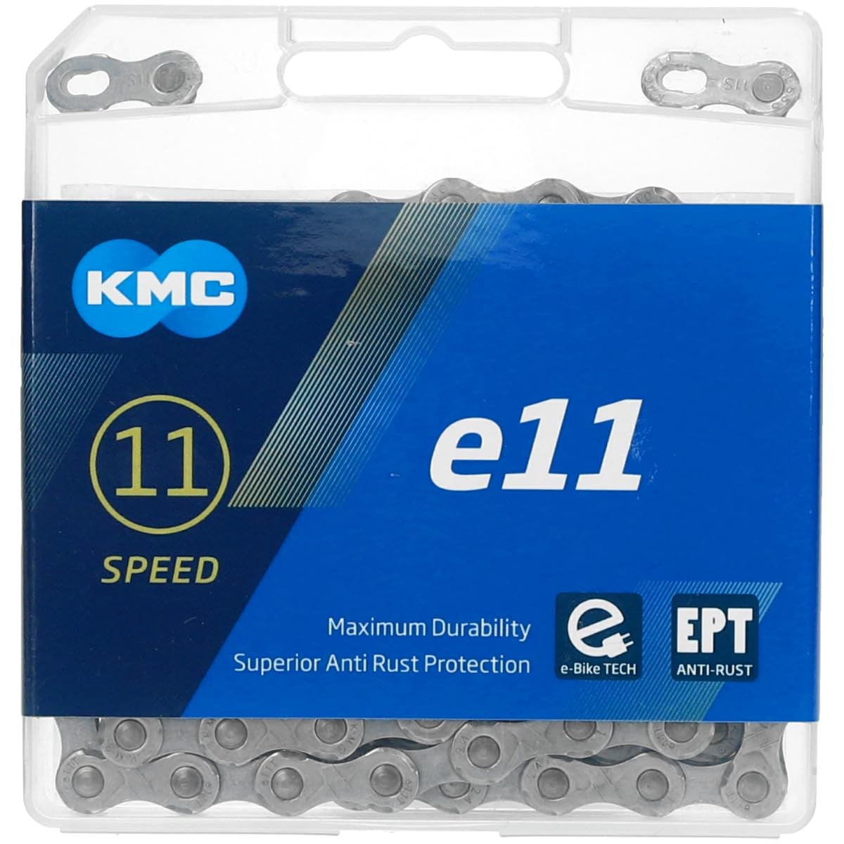 KMC E11 EPT 11 Speed E-Bike Chain,136 Link | EcoProteQ, Silver