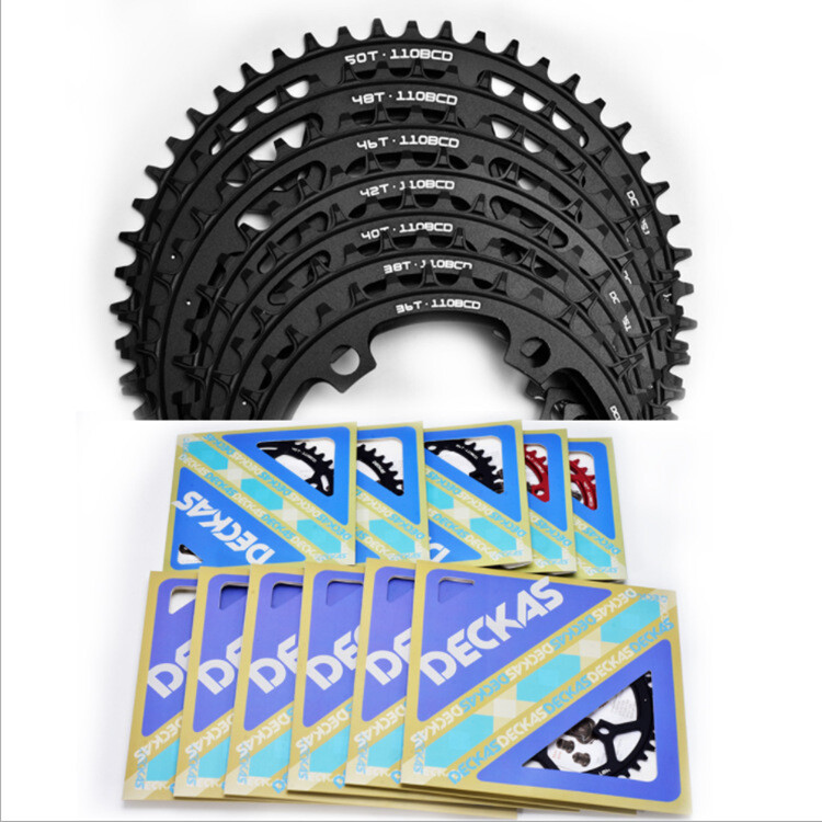 Bicycle Chainring 110BCD 5 Arm Round Single Wide Narrow Chain Wheel 36-54T Black