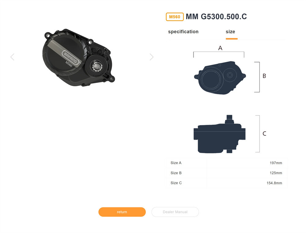 Bafang M560 G5300 48V 500W 750W Mid Drive Motor 140N.M for Ebike Electric Bike