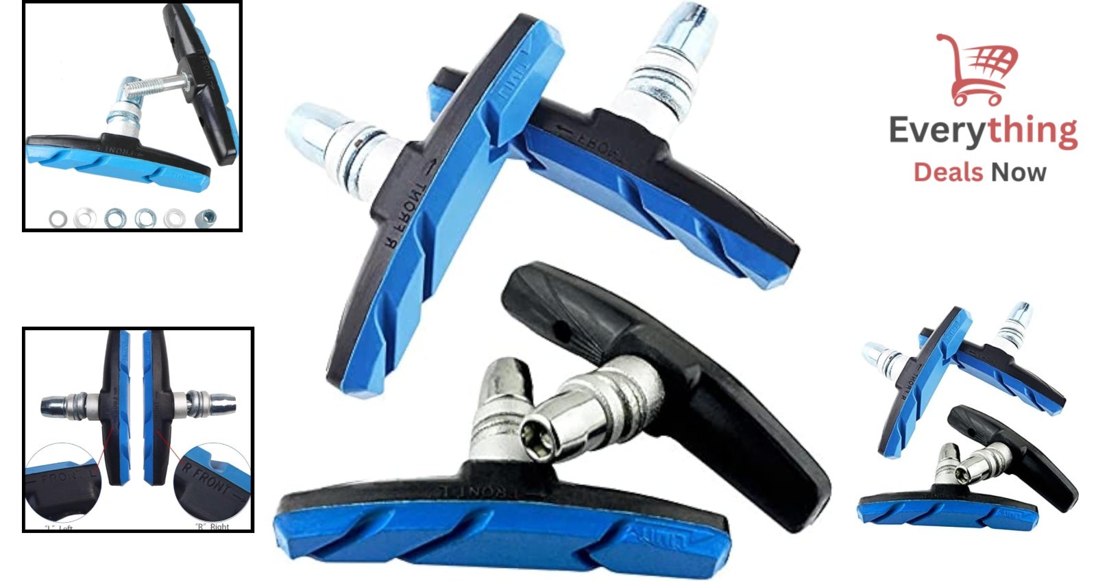 2 Pairs MTB V-Brake Pads 70mm – Quiet No-Skid Rubber Bicycle Brake Blocks 4 Pcs