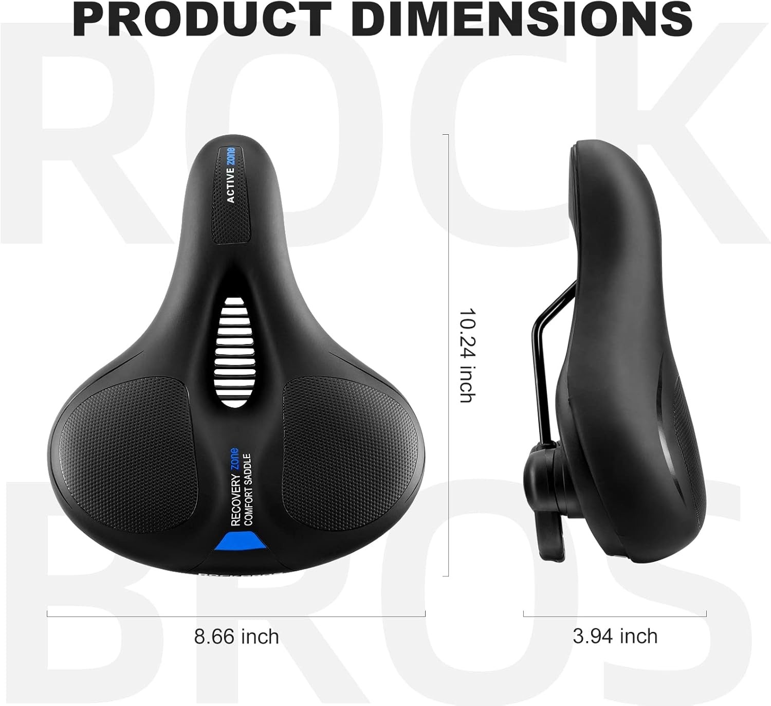 ROCKBROS Bike Seat Cushion w/Handle&Dual Shock Absorbing Ball Memory Foam Saddle