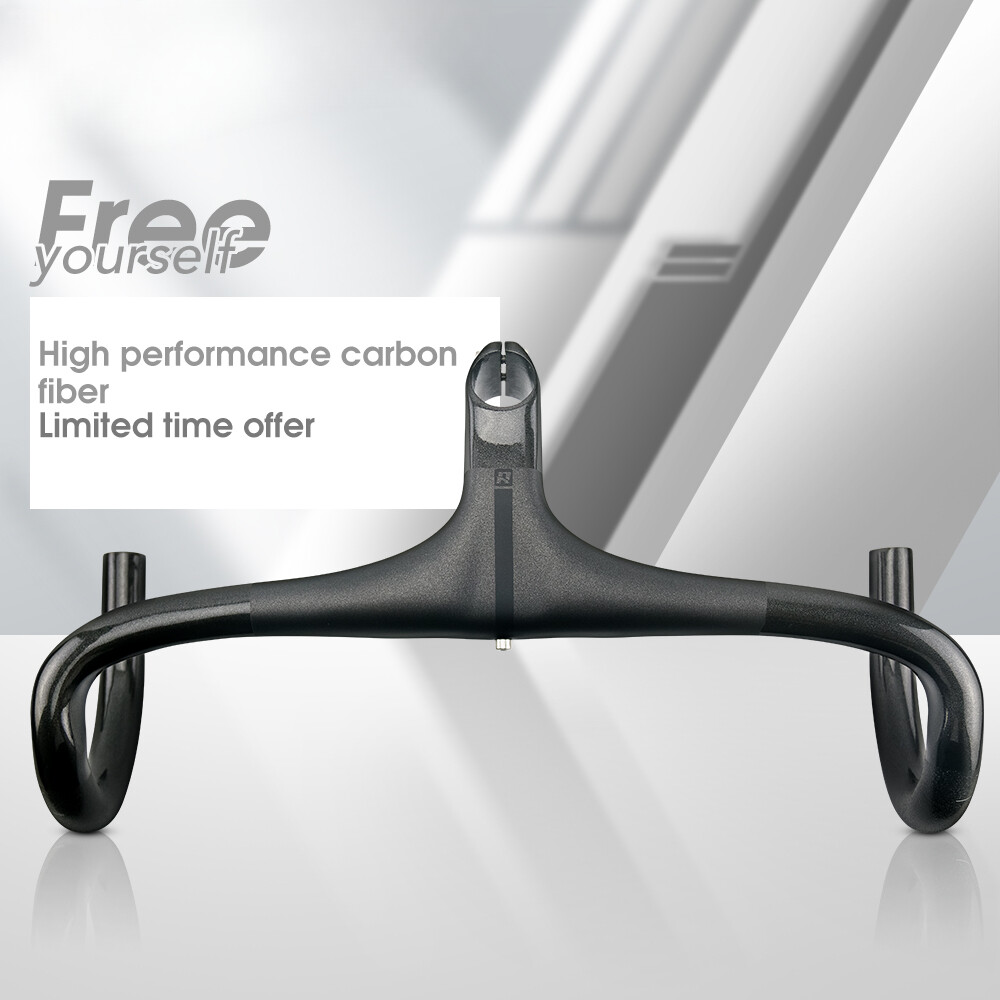 Carbon Road Racing Bike Integrated Handlebar and Stem UD Matte Glossy Drop Bar