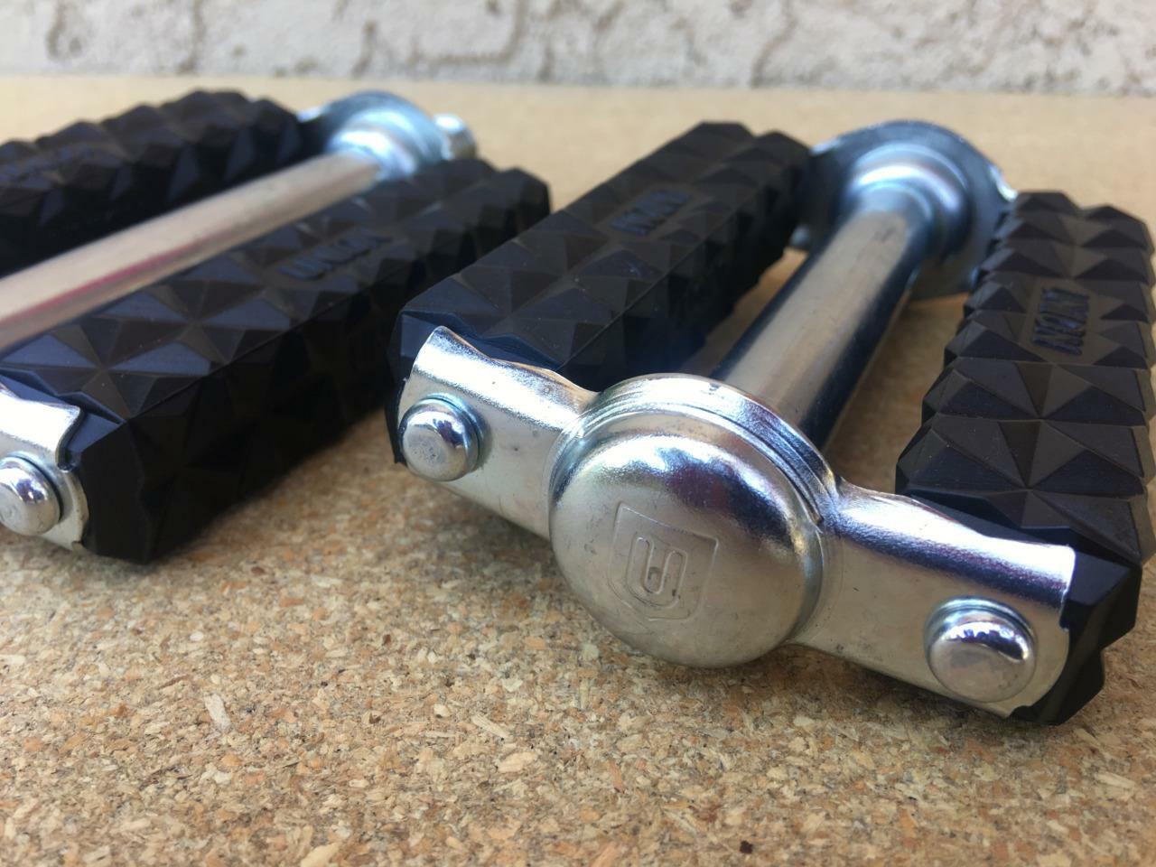 NEW 1/2″ Classic UNION WAFFLE BLOCK Pedals for 1-piece Cranks Schwinn Old School