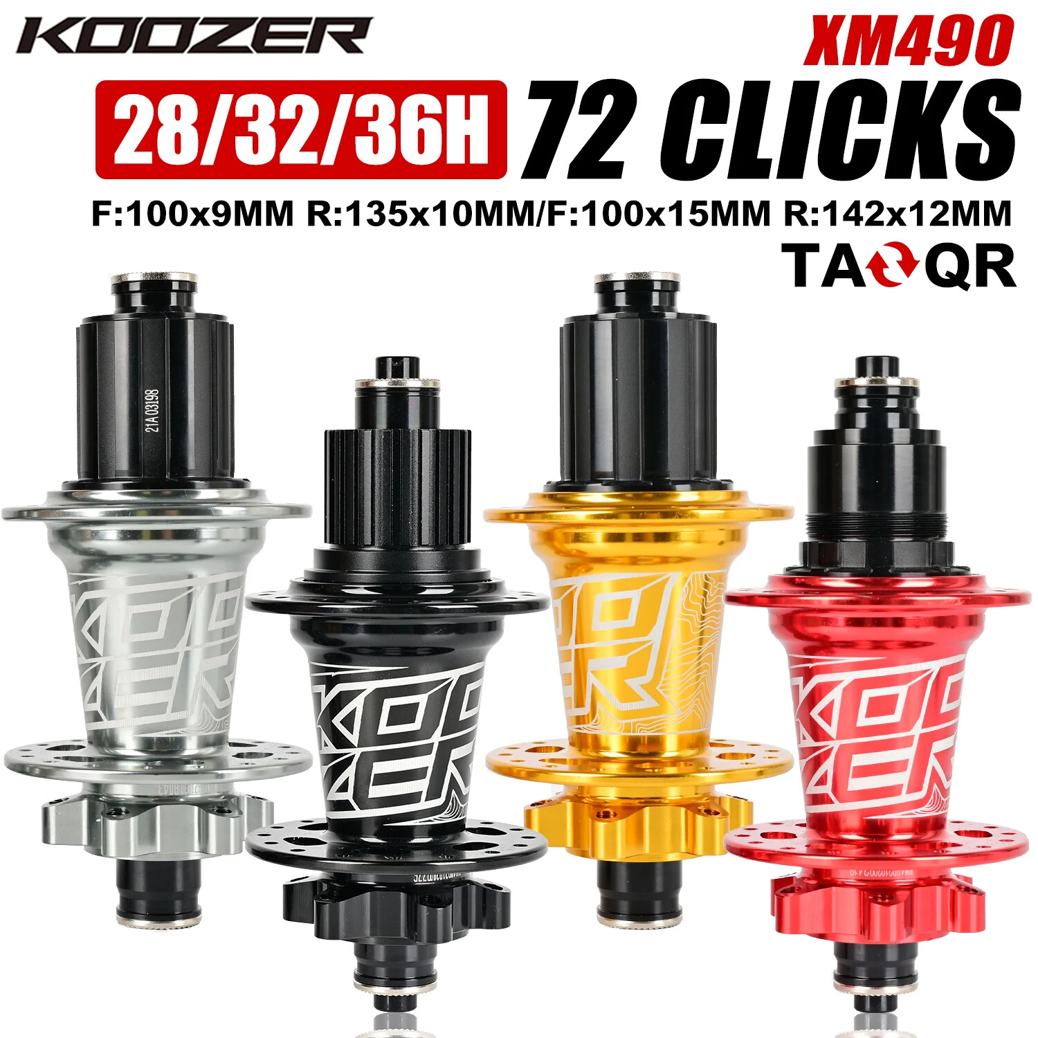 28 32 36 Holes XM490 Mountain Bike Hubs QR Thru 72 Clicks for K7 HG SX NX XD MS