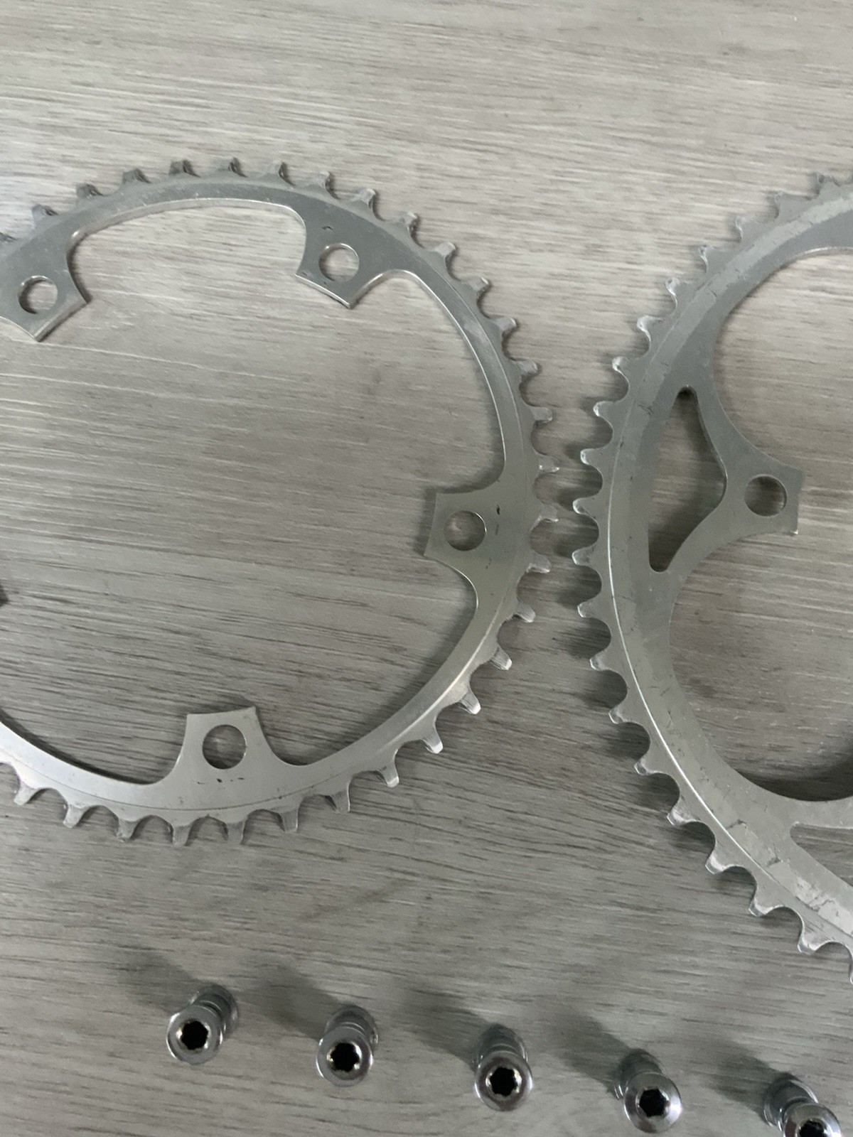 SHIMANO DURA ACE CHAIN RINGS (2) 42-53 TOOTH 130 BCD 6, 7, OR 8 SPEED 7400 BOLTS