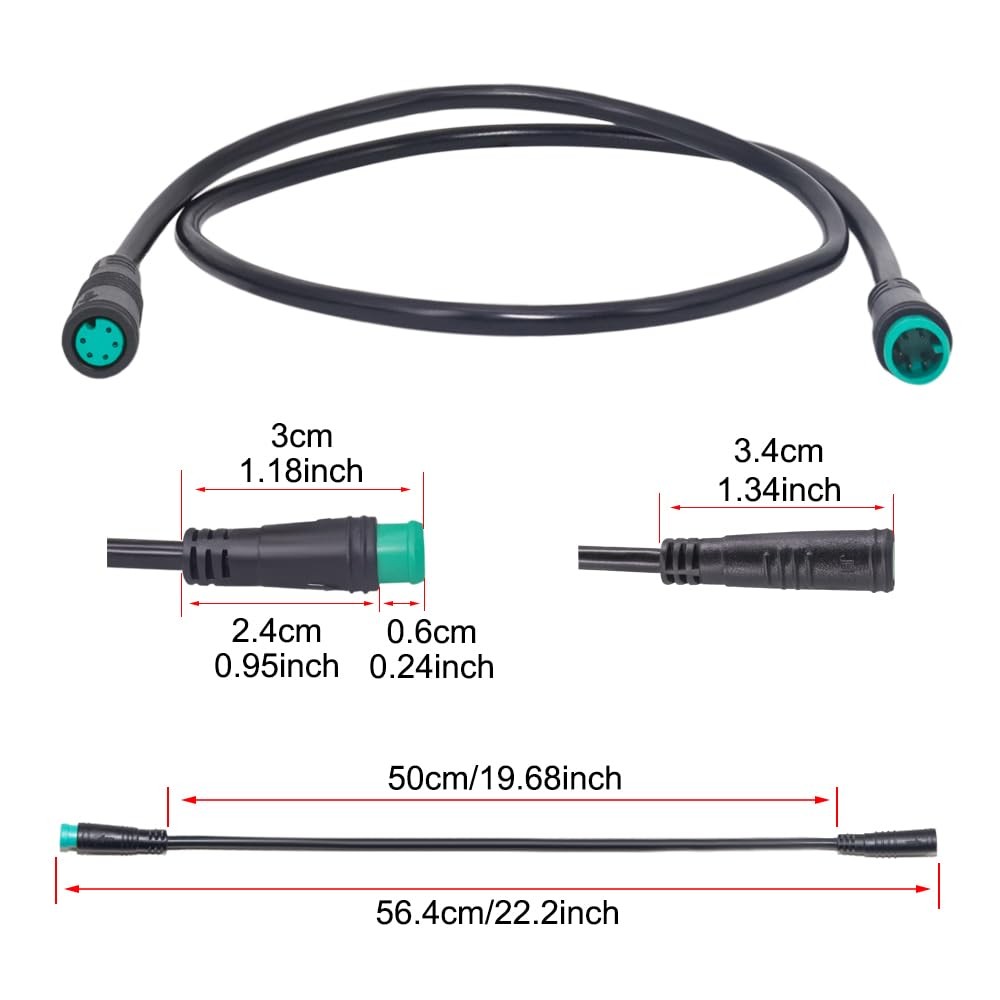 Ebike Extension Cable for Electric Bike Gear Sensor, Waterproof Connector 2 P…