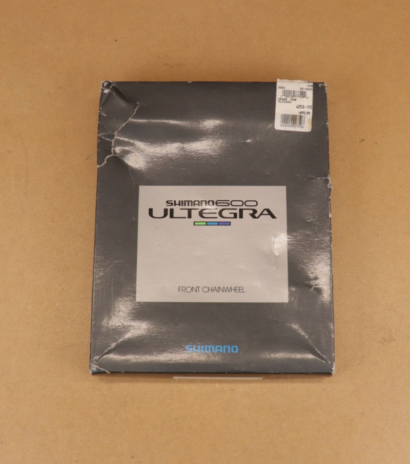 NOS Shimano 600/Ultegra Tri-Color FC-6400 Double Road Bike Crankset, 53/42 175