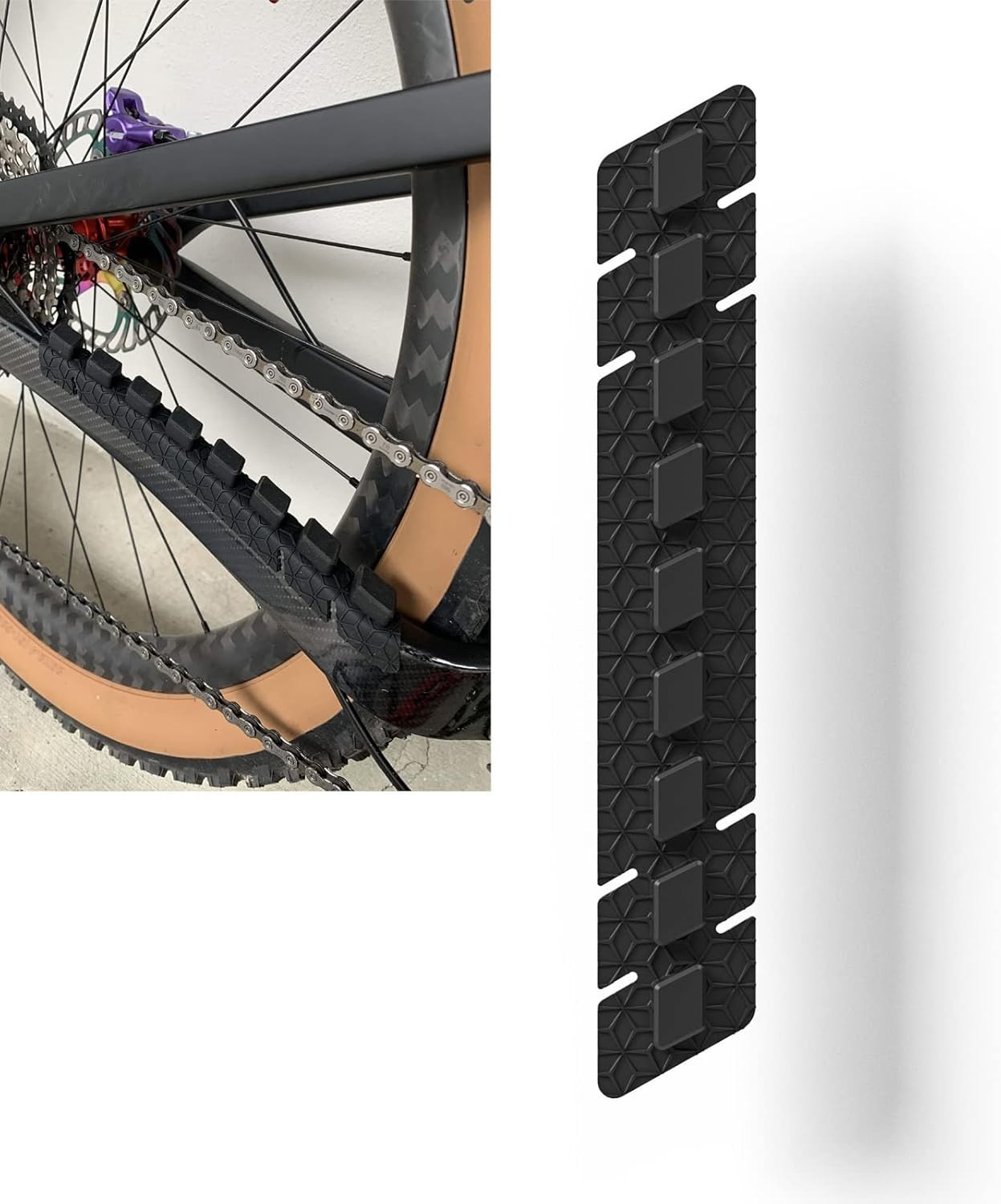 ENLEE Mountain Bike Chainstay Protector, MTB Silicone Chain Small, Black 4
