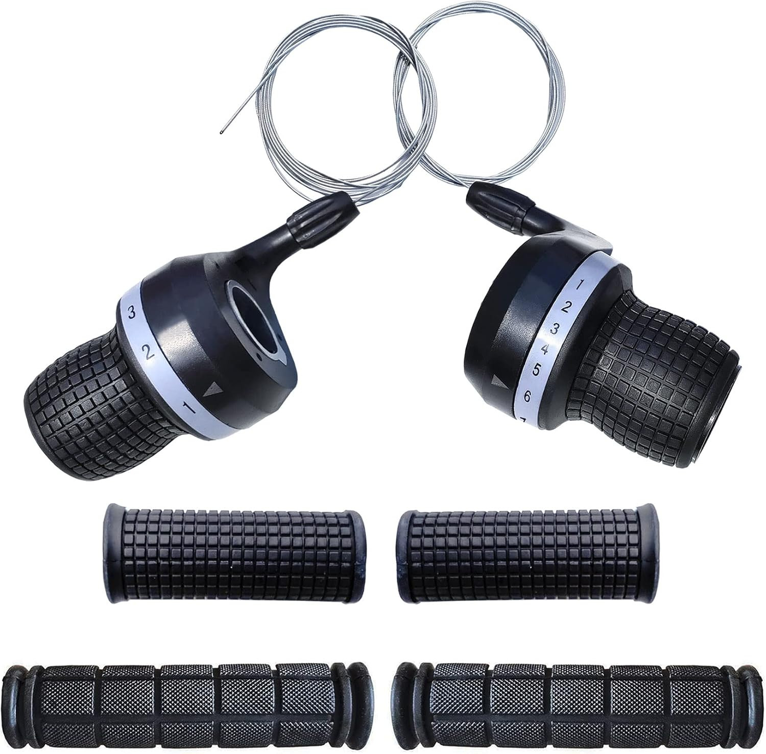Bicycle Twist Grip Gear Shifters 3X7 Speed and Non-Slip Rubber Handlebar Grips