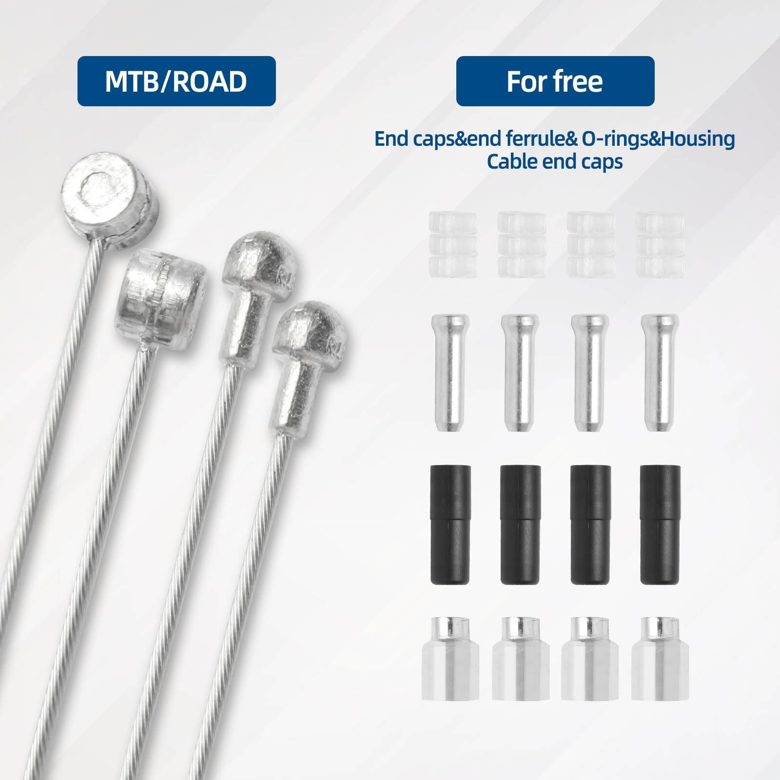 4Pcs Universal Bike Brake Cable Set, Standard As shown in the picture, Silver
