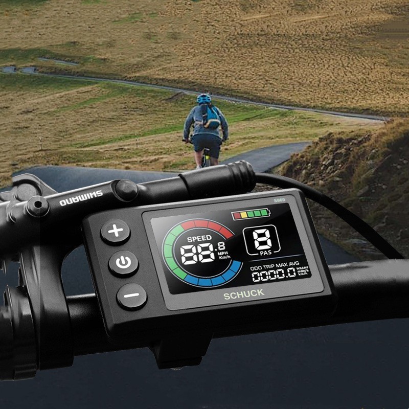 E-Bike Compatible S869 Smart LCD Color Screen with light wire 5PIN+2PIN SM plug.