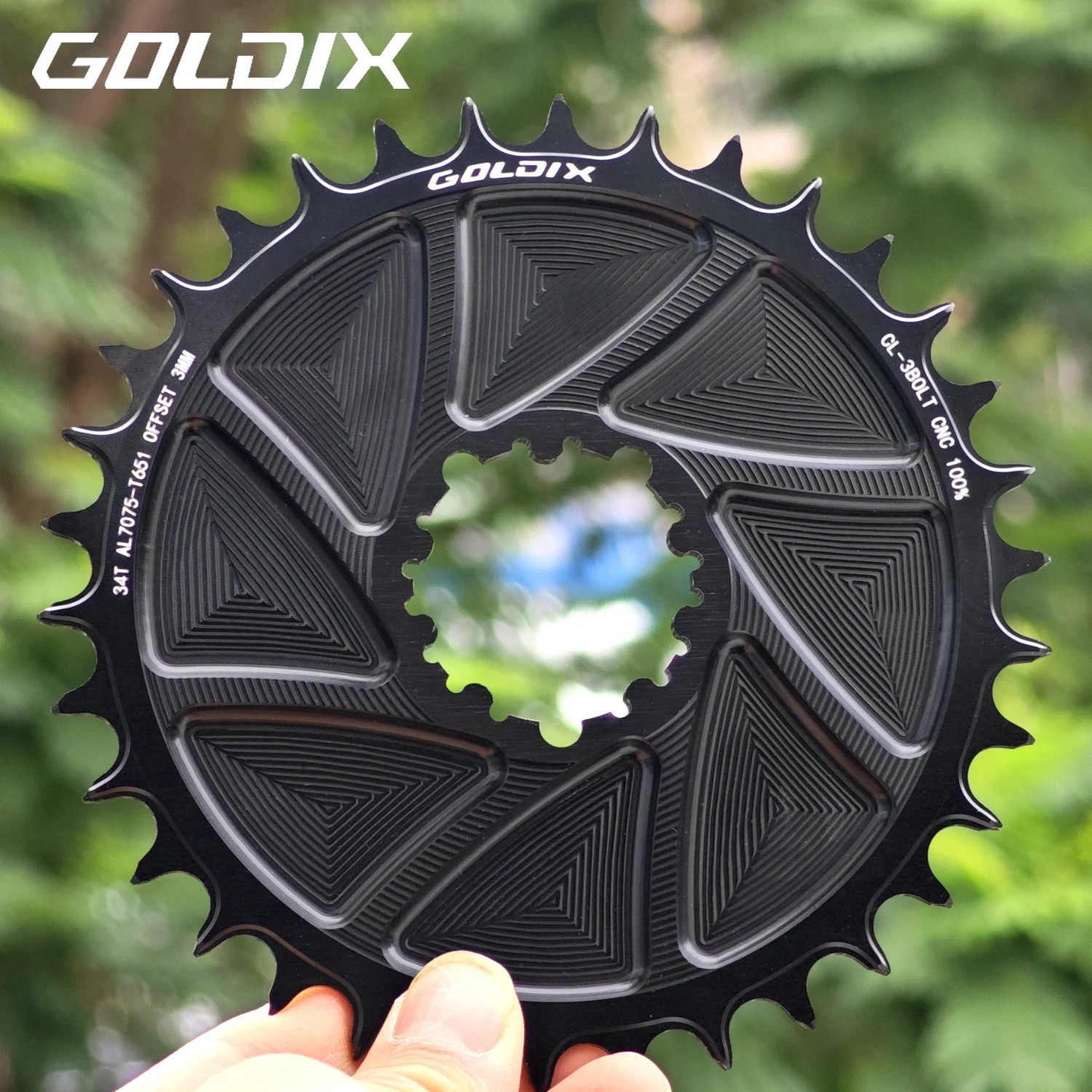 3mm Offset 3-Bolt AERO Wide Narrow Teeth Chainring for MTB Road Bicycle Crankset