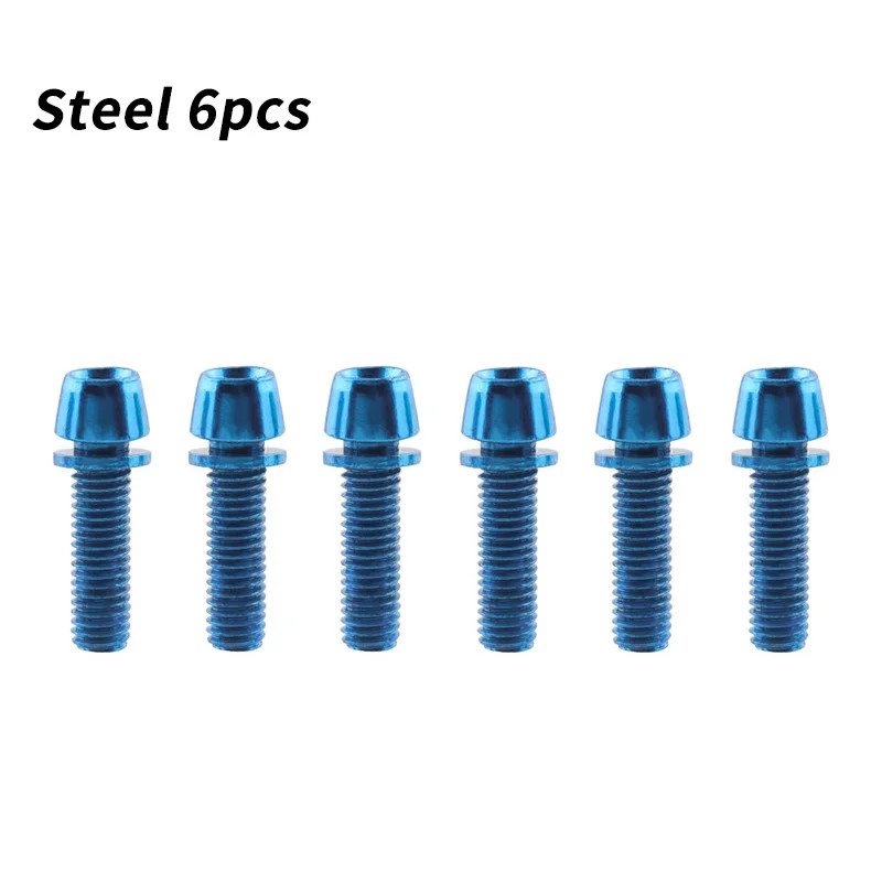 6PCS M5x17mm Bike Stem Bolts with Washers MTB Road Handlebar Stem Screws