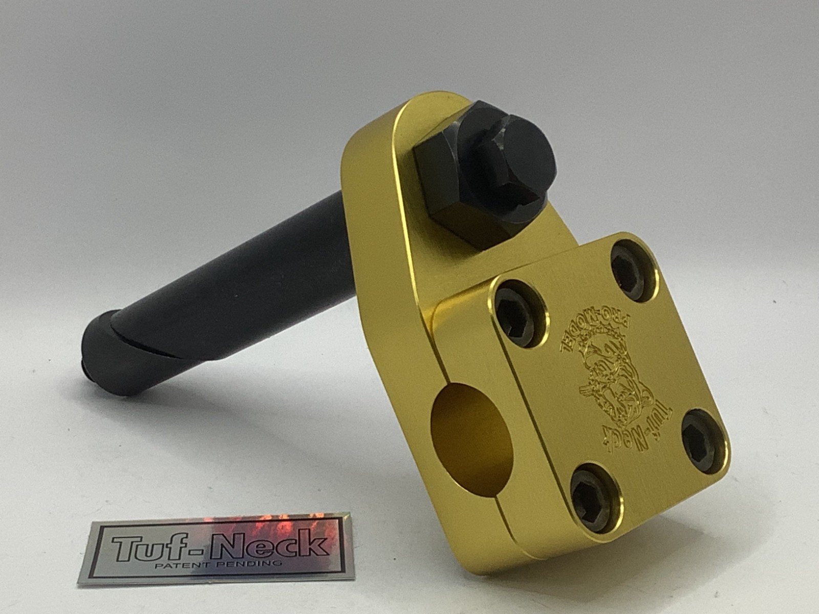 Gold 1″ Tuf-Neck Drunken Tiger Retro BMX Stem (20.6-21.1mm).