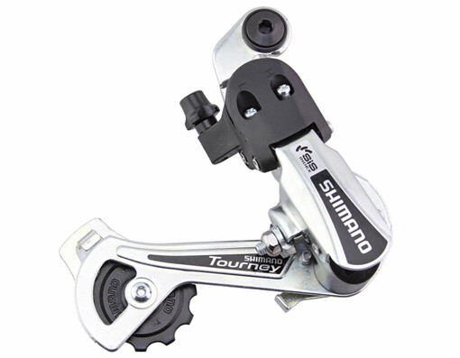 7-SPEED REAR GENUINE SHIMANO DERAILLEUR TOURNEY RD-TY-21A-SS-DS IN SILVER.