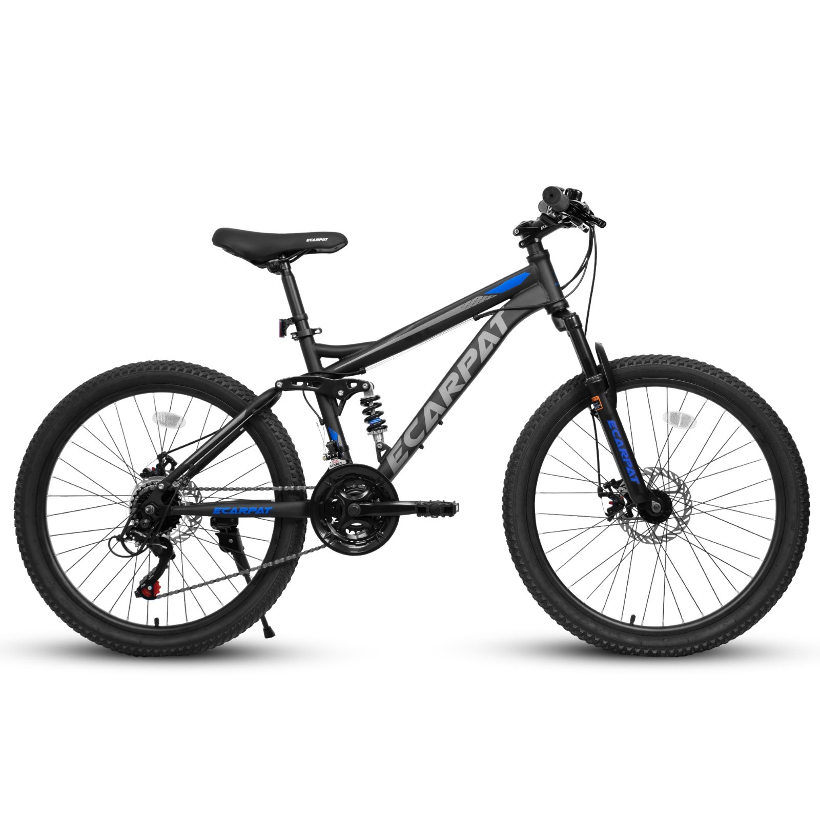 24In Mountain Bike w/Full Suspension,21 Speed Shifter Lever Bike,Gear Indicator