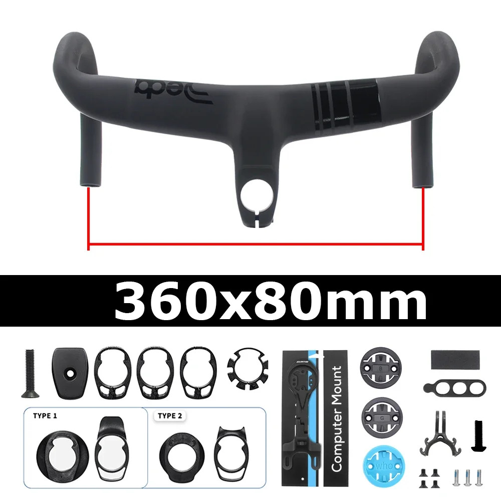Full Carbon Fiber Cockpit Drop Bar Road Bike Internal Cable Integrated Handlebar