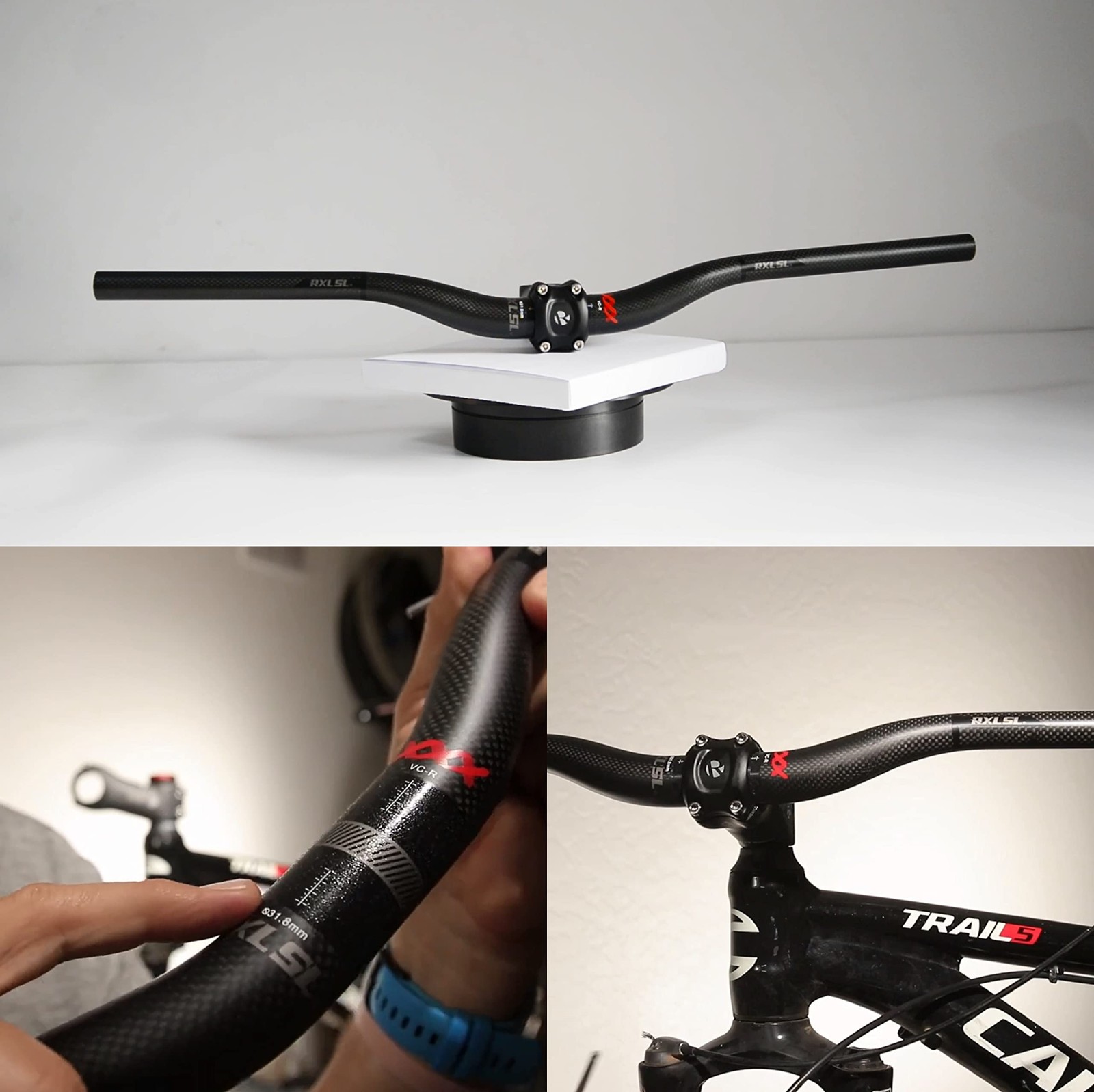 Carbon MTB Handlebar Mountain Bike Riser Bar 740mm Cycling Components Red