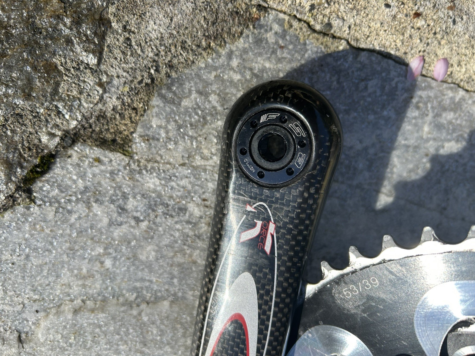 Parts only FSA K-FORCE CARBON CRANKSET DOUBLE 53-39 TOOTH 10 OR 9 SPEED 172.5MM