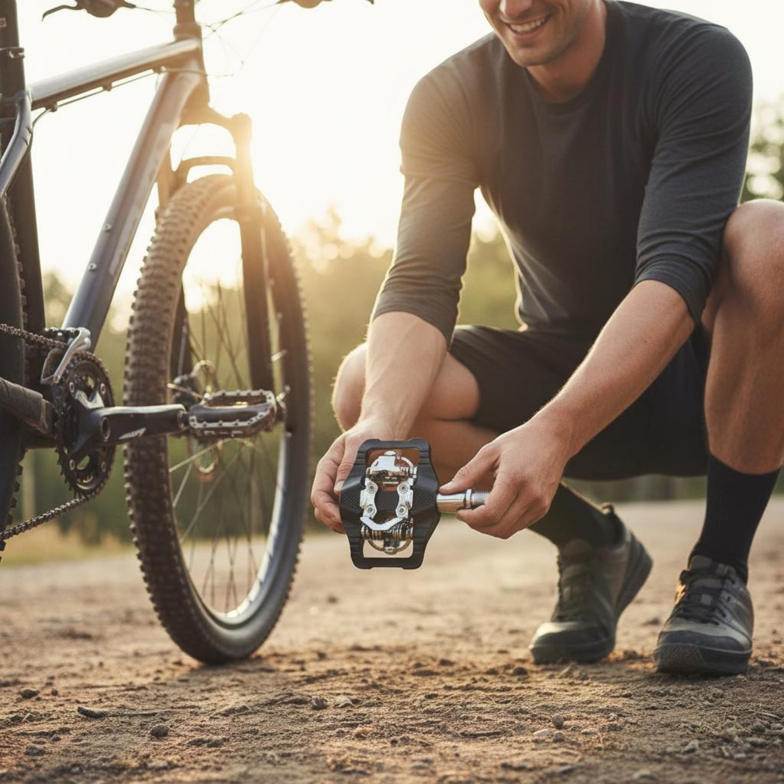 Double-Sided Side Clipless Pedal CNC Machined for Mountain Biking, Commuters