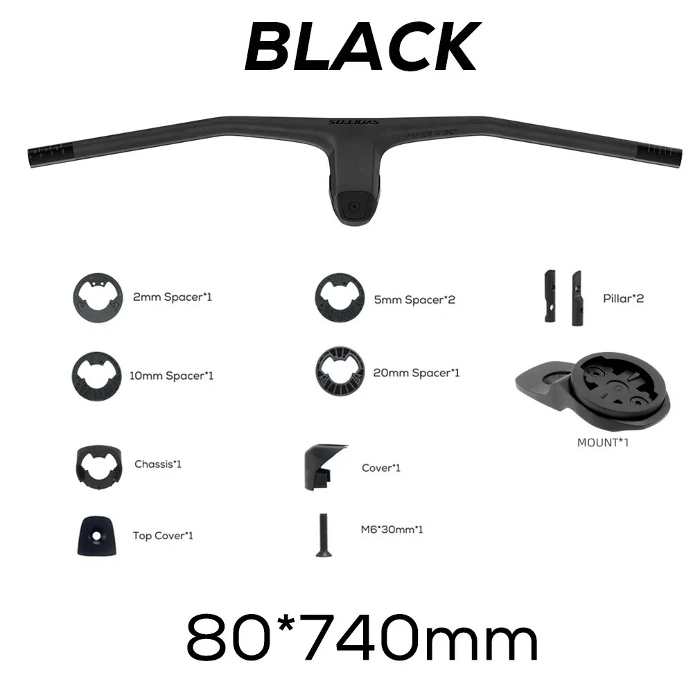 740MM -20 Degrees Full Carbon Fiber Integrated Cockpit MTB Handlebar with Stem