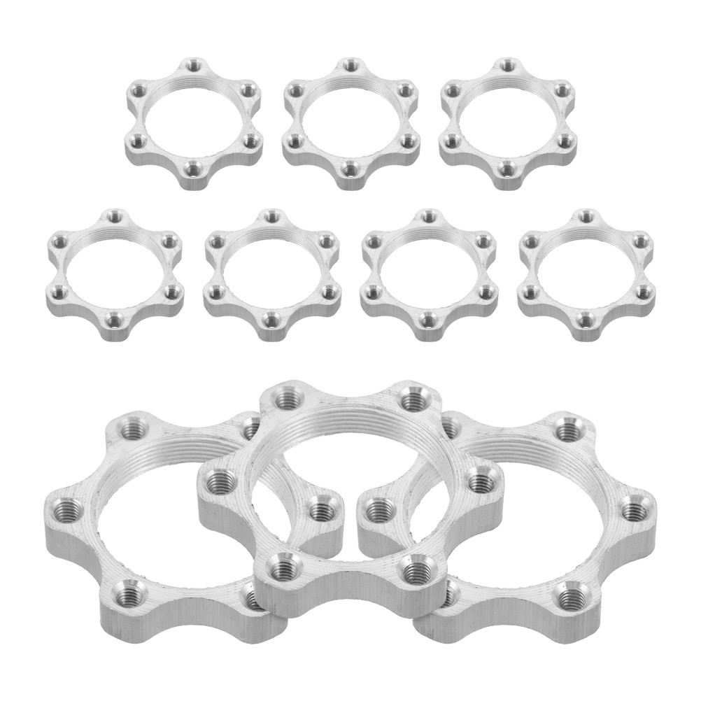 10Pcs Bike Disc Brake Hub Adapter Silver Aluminum Alloy Rear Brake Rotor Base