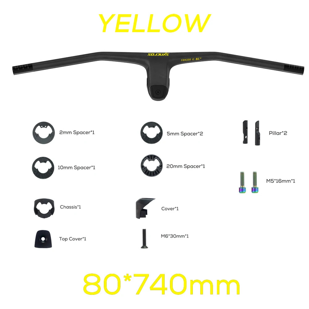 MTB Handlebar 740MM -20 Degree Full Carbon Fiber Integrated Cockpit Handlebar